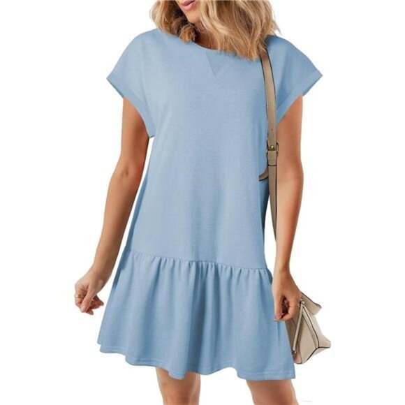 Dresses & Skirts - Womens Summer Dresses Casual Cap Sleeve Spring Ruffle Mini Sporty